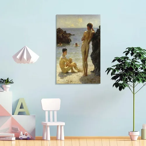 Vista 4 de Henry Scott Tuke - Póster decorativo de 1923, para sala de estar, dormitorio, 20 x 30 pulgadas