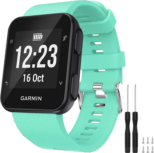 Vista 37 de GVFM banda compatible con Garmin Forerunner 35, silicona suave correa de repuesto para reloj inteligente Garmin Forerunner 35, se ajusta a muñeca