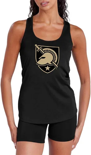 Vista 113 de Camiseta deportiva sin mangas oficial de NCAA Collegiate para mujer, con espalda cruzada, colección con logotipo primario