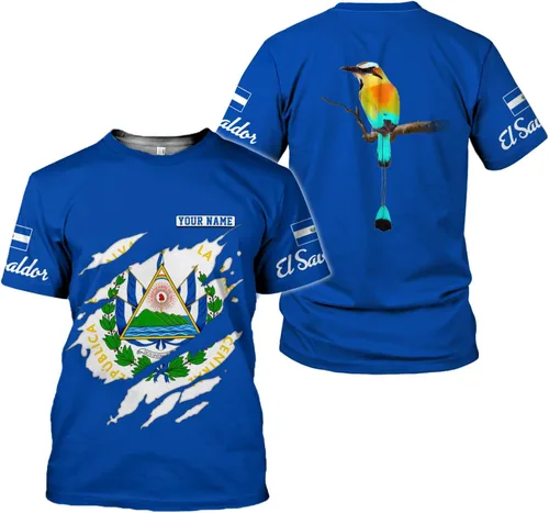 Vista 19 de Camisa personalizada de El Salvador Camiseta personalizada con la bandera de El Salvador para hombres, mujeres, regalo del orgullo salvadoreño de El