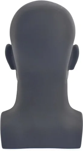 Vista 4 de Cabeza de maniquí de PVC negro para maniquí masculino soporte modelo pantalla sombrero bufanda pelucas pelo gafas sombrero belleza estilo Negro mate