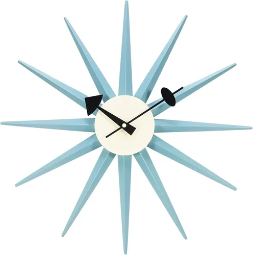 Vista 8 de SHISEDECO Reloj asterisco moderno en negro, sin tictac, diseño retro de mediados de siglo, reloj de cuarzo de pared silencioso decorativo