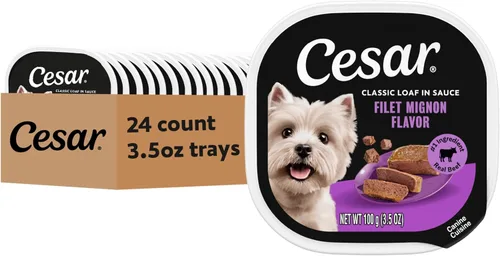 Vista 26 de Cesar Classic Loaf in Sauce - Alimento húmedo para perros adultos, sabor a tocino y huevo, comida húmeda para perros, bandejas fáciles de despegar
