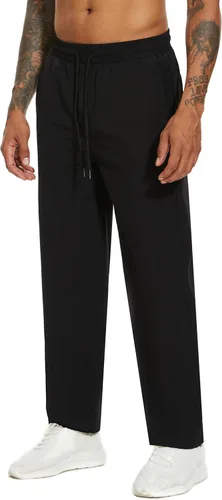 Vista 2 de Pantalones deportivos para hombre, cómodos y suaves, con bolsillos con cremallera, estilo holgado