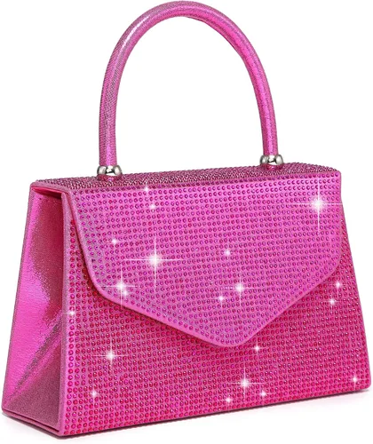 Vista 17 de Dasein Bolso de Noche para Mujer, Bolsos de Embrague para Fiesta, Bolsos de Boda, Bolsos de Cóctel y Baile con Brillo Esmerilado Champán