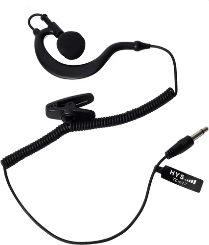 Vista 8 de HYS G forma suave oído gancho auricular auricular 0.138 in enchufe gancho oído sólo escucha radioaficionado/auricular