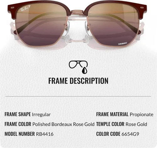 Vista 34 de Ray-Ban RB4416 NEW CLUBMASTER - Gafas de sol de forma cuadrada redonda con kit oficial de gafas