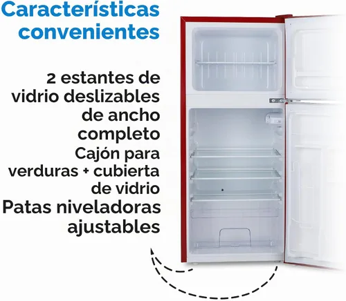 Vista 5 de Commercial Cool Refrigerador de 4.5 pies cúbicos con congelador, estilo Rojo