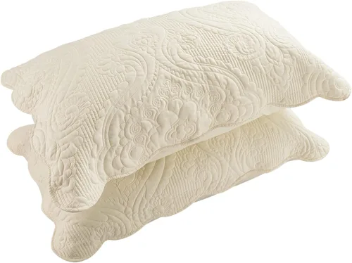 Vista 11 de BOSOWOS Juego de 2 fundas de almohada acolchadas de microfibra estándar, fundas de almohada suaves y transpirables con cierre de sobre