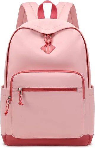 Vista 19 de Lohol Mochila clásica para niñas, niños y adolescentes, bolsa ligera para libros, escuela, viajes, universidad (beige/azul)