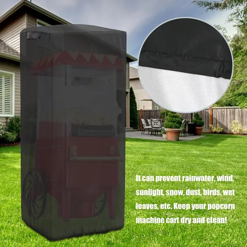 Vista 5 de MDEOOSKY Funda para carrito de palomitas de maíz, cubierta 420D, impermeable, resistente a los rayos UV, cubierta para carrito de palomitas de maíz