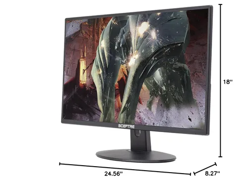 Vista 4 de Sceptre Monitor de juego FHD LED de 27 pulgadas 75Hz 2X HDMI VGA altavoces integrados, negro metálico ultra delgado