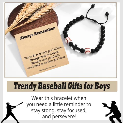 Vista 3 de Regalos de Baloncesto Fútbol Béisbol Fútbol Americano para Chicos Adolescentes, Pulseras para Chicos Ideas de Regalos para Cumpleaños/San