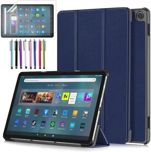 Vista 8 de Funda triple plegable para Amazon Fire Max 11 (13ª generación, versión 2023), funda triple y ligera con función de encendido y apagado automático +