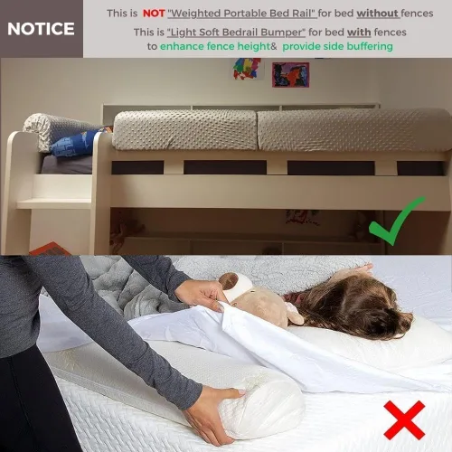 Vista 3 de Protección de Barandilla de Cama para Niños Pequeños de Wonder Space - Acolchado de Protección de Barandilla de Cama para Niños - Anticolisión