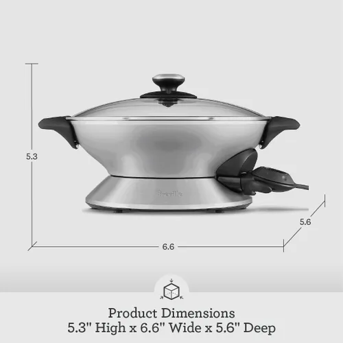 Vista 12 de Breville BEW600XL Hot Wok, 6 Cuartos, Acero Inoxidable Cepillado