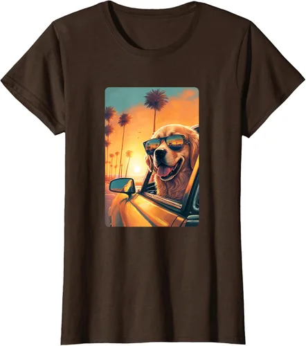 Vista 24 de Golden Retriever - Camiseta divertida de Golden Retriever con lentes, Negro
