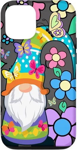 Vista 28 de Floral Daisy Flower Pattern with Butterflies Funny Gnome Case for iPhone 17