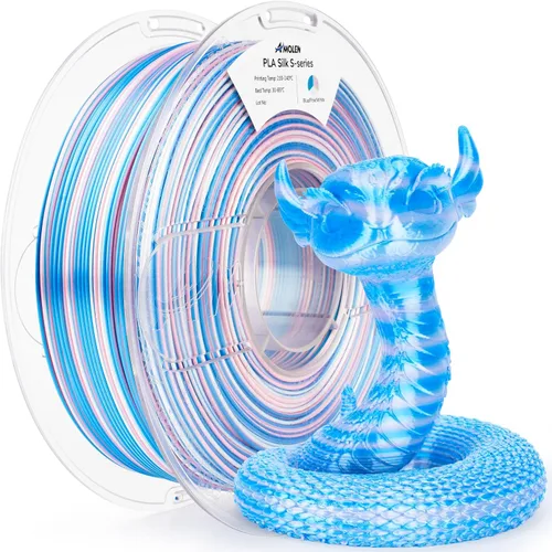 Vista 32 de AMOLEN Filamento PLA de Seda para Impresora 3D, Filamento PLA Kingfisher Rainbow Multicolor Brillante 1.75mm, Filamento de Impresión 3D PLA
