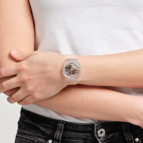 Vista 4 de Swatch Gent Biosourced Reloj Unisex Casual Plástico Transparente Cuarzo Impermeable Claramente Gent
