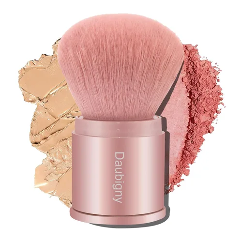 Vista 8 de Daubigny - Brocha de maquillaje retráctil Kabuki, brochas de base de viaje para base de maquillaje para rubor bronceador y polvo..
