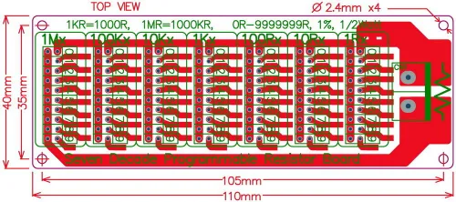 Vista 5 de Electronics-Salon 1R - 9999999R Tablero de resistencia programable de siete décadas, paso 1R, 1%, 1/2 vatios.