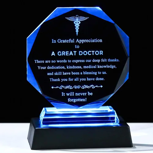 Vista 9 de Regalos de médico Movdyka para hombres y mujeres, recuerdos de vidrio, regalos apreciados para médicos grabados con láser, los mejores regalos