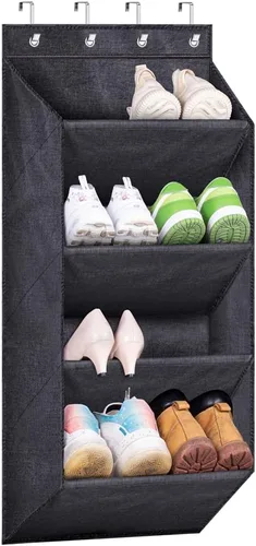 Vista 15 de SLEEPING LAMB Zapatero para puerta, organizador de zapatos para puerta de niños para colgar en el armario, almacenamiento estrecho para zapatos