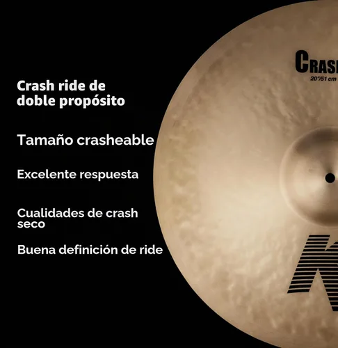 Vista 4 de Zildjian K0810 20" K Crash Ride Platillo