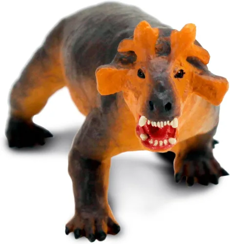 Vista 2 de Safari Ltd. Estemmenosuchus Figura detallada de modelo de 4.5 pulgadas, juguete educativo para niños, niñas y niños a partir de 3 años