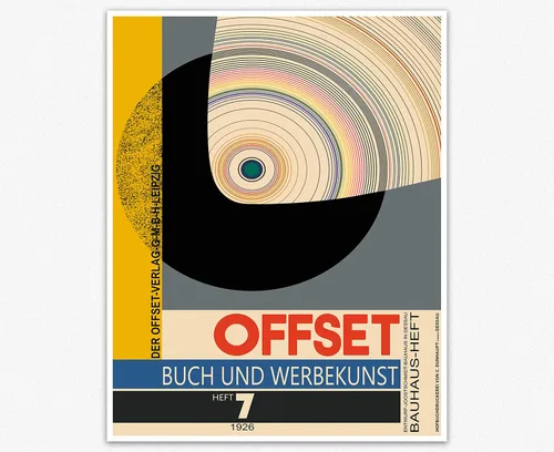 Vista 8 de Wallbuddy Bauhaus - Decoración estética de habitación, arte abstracto para pared, exposición Bauhaus, colorido collage geométrico abstracto Bauhaus