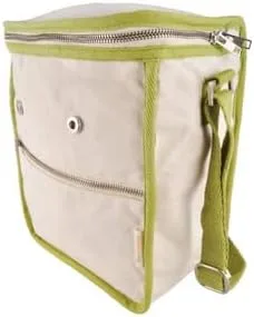 Vista 2 de Life Without Plastic Bolsa de almuerzo de algodón orgánico con aislamiento de lana - ribete verde