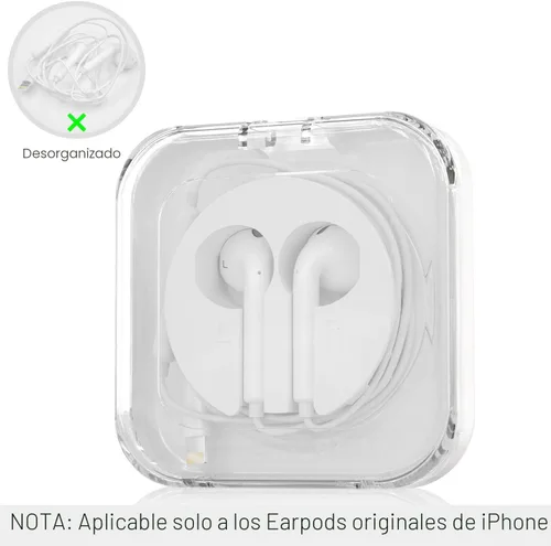 Vista 2 de pzoz Funda para auriculares compatible con Apple iPhone/iPad/iPods EarPods, funda organizadora de cable para auriculares con cable, soporte