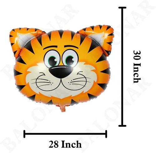 Vista 6 de BALONAR 5 globos de aluminio de 32 pulgadas, diseño de león, cebra, mono, graffe, globos de animales para fiestas de cumpleaños infantiles