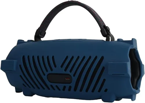 Vista 5 de Funda protectora de silicona para JBL Charge 6, funda suave para altavoz Charge6, funda protectora de viaje fácil de transportar con correa Azul