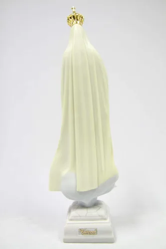 Vista 7 de Vittoria Collection Figura de escultura italiana de 11 1/2 pulgadas de alto de Nuestra Señora de Fátima con corona de metal, hecha en Italia