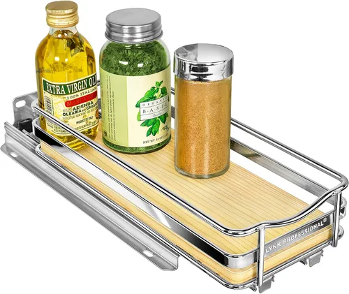 Vista 16 de LYNK PROFESSIONAL® Organizador de especiero extraíble para el interior de armarios de cocina - 4-3/8 pulgadas de ancho - Cajón deslizable - Estantes