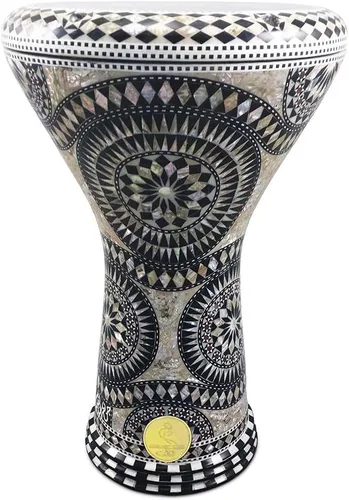Vista 14 de ¡Nuevo! Gawharet El Fan Clásico 17" Darbuka de Madre de Perla Percusión de Tambor (Rey Árabe)