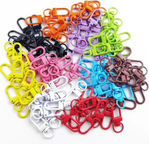 Vista 4 de NSBELL 100 ganchos giratorios con cordón de metal resistente para dijes de mochila, tiradores de cremallera, proyectos de cuentas, clip pequeño