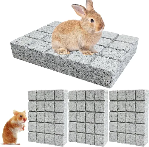 Vista 10 de Hamiledyi 2 almohadillas rascadoras de conejo, almohadillas para moler lava, almohadillas para pies de animales pequeños, juguetes para masticar