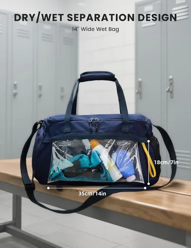 Vista 3 de SKYSPER Bolsa de gimnasio para hombres y mujeres con compartimento para zapatos, bolsa de lona de gimnasio de mano para viajes y deportes, bolsa