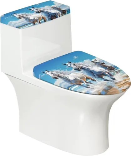 Vista 12 de Funda de asiento de inodoro de mármol blanco dorado para baño, cubierta de tapa de tanque de inodoro suave, 2 piezas, fundas de inodoro con tela