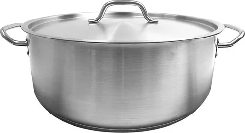 Vista 6 de TrueCraftware - Olla de acero inoxidable de 15 cuartos de galón con base encapsulada y cubierta - Olla de brasero de alta resistencia para sopa