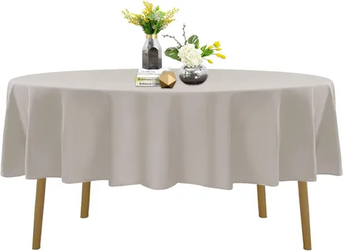 Vista 41 de Mantel de poliéster lavable de 132 pulgadas, resistente a las manchas y a las arrugas, mantel decorativo para mesa de comedor, fiestas de bufé
