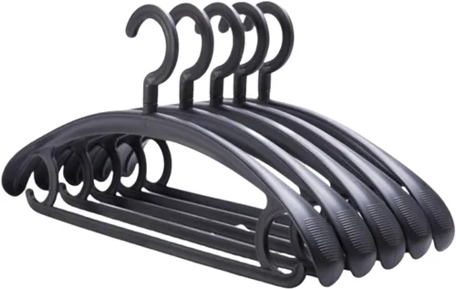 Vista 3 de Perchas resistentes giratorias anchas para invierno para chaquetas Negro