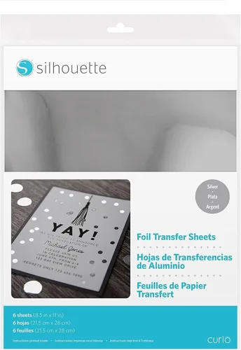 Vista 7 de Silhouette - Hojas de transferencia de papel de aluminio de 8.5 x 11 pulgadas, paquete de 6 unidades, color dorado
