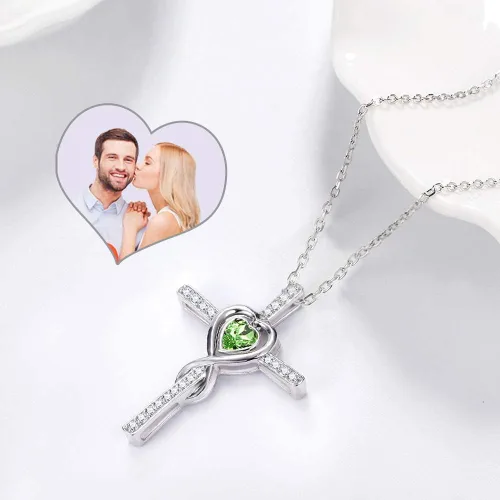 Vista 3 de Dorella Collar de infinito de amor para ella, regalos de cumpleaños, esposa, mamá, plata de ley 925, piedra natal de junio, joyería de perlas