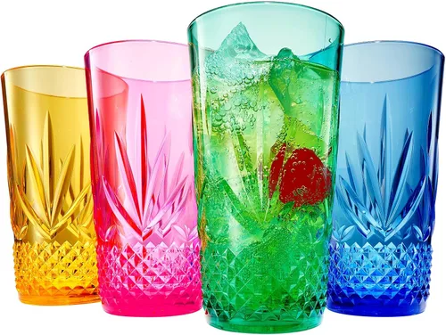 Vista 12 de Khen Vasos de cóctel y Martini Coupé de Tritan inastillables, resellables Juego de 4 vasos de cristal similar, reutilizables, irrompibles e Mixto