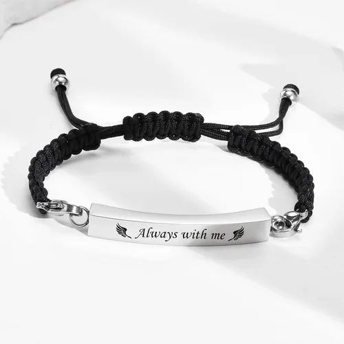 Vista 2 de MPRAINBOW Pulsera Ajustable de Urna Memorial de Cremación, Pulsera de Urna Trenzada de Cremación de Acero Inoxidable Artificial, Pulsera de Urna