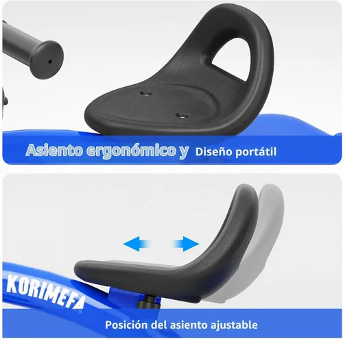 Vista 4 de KORIMEFA Triciclo infantil para niños de 1 a 3 años, color azul